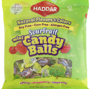 Candy Balls Mini Sour Fruit 3.5Oz Haddar (P)