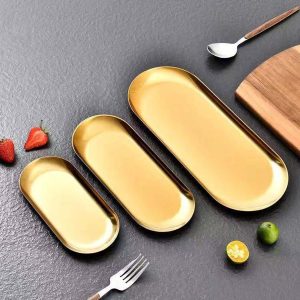 GERMAX Golden Oval Tray 3 PC SET (GRE1861)