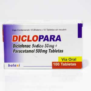 Diclopara 50 mg Paracetamol  500 mg 10 x 10   100 Tabletas