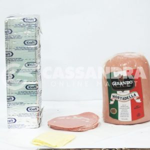 KRAFT WHITE AMERICAN CHEESE AND CARANDO MORTADELLA