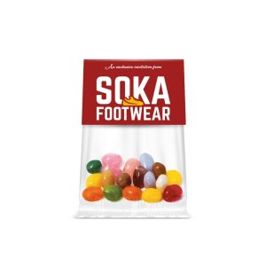 Promotional Branded The Jelly Bean Factory® sweets in a Custom Eco-Card Bag