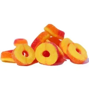 Halal Gummy Peach Rings 6oz