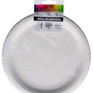Small White Party Plate Pack of 8