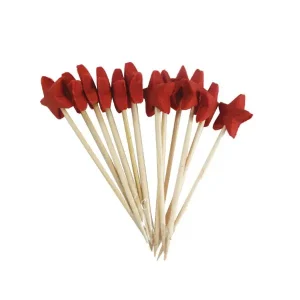 Mini Stars on Stick Red Pack of 12