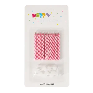 Pink Candle with Holder Pack of 10