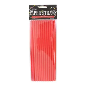 Paper Straws Red Pack of 25