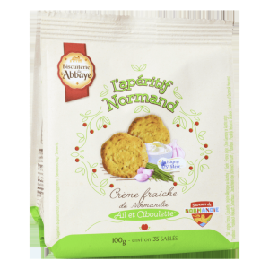Biscuiterie De L’Abbaye Chive and Garlic Savoury Biscuits 100g