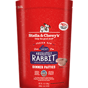 Stella & Chewys Frozen Raw Rabbit Patties for Adult Dogs - 6lbs